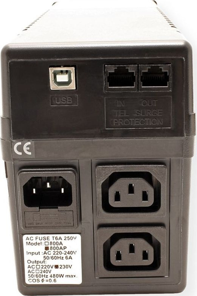 UPS VALUE 800, 800VA 480W, line interactive me USB, ngjyrë e zezë