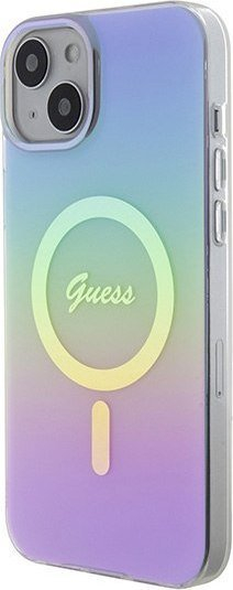 Mbrojtëse telefoni Guess GUHMP15MHITSU për iPhone 15 Plus 14 Plus 6.7", MagSafe, e vjollcë iridescente