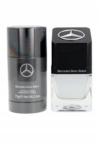 Set parfum dhe deodorant Mercedes-Benz Select për burra, deodorant stick 75g, pa alkool, i zi