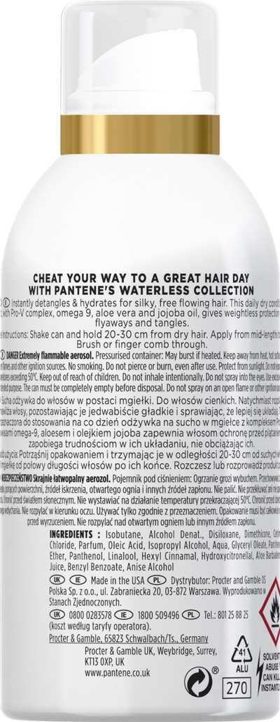 Balsam flokësh Pantene Pro V Light Touch, për flokë të thatë dhe të hollë, pa parabene, 50ml