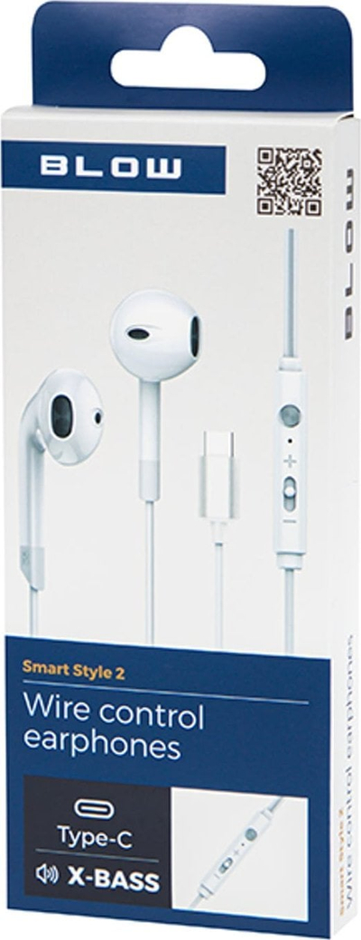 Kufje in ear Blow B-17, USB C, me mikrofon, të bardha