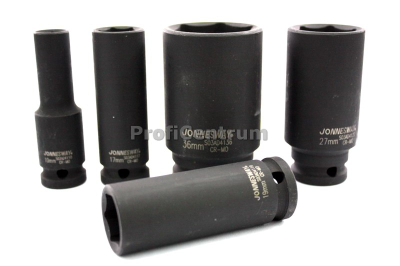 Koka goditëse e gjatë Jonnesway, 1/2", 14mm, e zezë