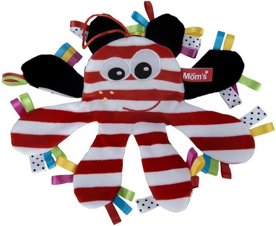 Lodër pelushi Hencz Crinkling Octopus 979, oktapod për bebe, bardhë, e kuqe edhe e zezë