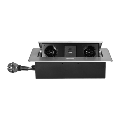 Prizë e fshehtë ORNO OR GM 9035G, 2x230V, USB A dhe USB C, 1.5m, argjend