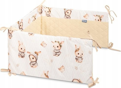 Mbrojtëse shtrati për bebi Muslin Bunnies, 120x60 cm, bezhë