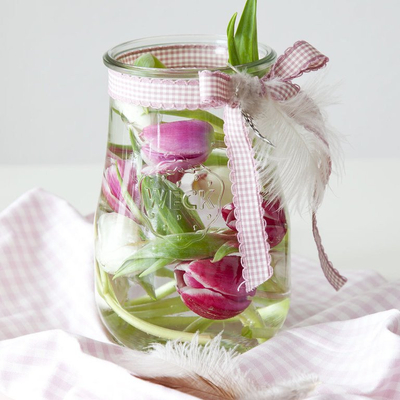 Сет стаклени тегли ВЕК Тулип, 1750 ml, без капак, транспарентни