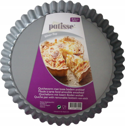 Enë për quiche Patisse Quiche Pan, jo ngjitëse, rrumbullake, gri