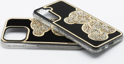 Maskë mbrojtëse Teddy Bear për iPhone 14 Pro, PU TPU, transparente
