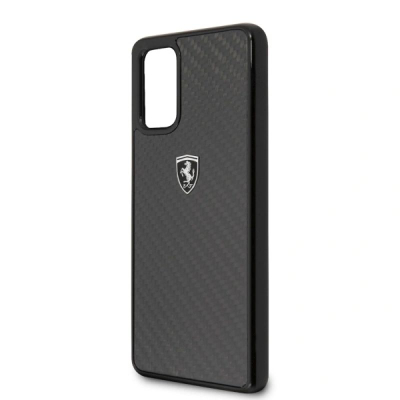 Kapak telefoni Ferrari Off Track për Samsung Galaxy S20 Plus, karbon, i zi