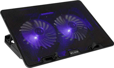 Ftohës për laptop Blow Walking Stand Samba, 2 ventilatorë, dritë blu, i zi