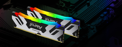 RAM десктоп Kingston Fury Renegade KF560C32RSAK2-96, 96GB DDR5, 6000MHz RGB, црна и сребрена