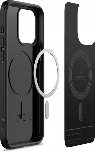 Mbulesë telefoni Spigen Caseology Parallax MagSafe, për iPhone 15 Pro, mat, e zezë