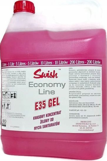 Гел за чистење Swish E35, за тоалет и санитарни површини, 5L