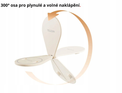 Mbajtëse magnetike telefoni TELESIN, shumëfunksionale, rrotullim 300°, e zezë