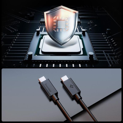 Kabllo USB Spigen Essential EB6010CC, USB C në USB C, 1m, 60W, e zezë