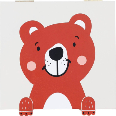 Kuti dekorative për kalamoj Home Styling Collection Bear, MDF, 15 x 15 x 7 cm, shumëngjyrëshe