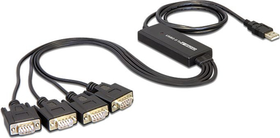 Kabllo Delock USB-A - RS-232 61887, 1.4 m, e zezë
