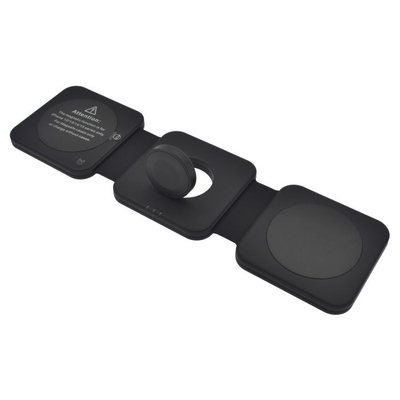 Dviced 3-In-1 Foldable Magnetic Wireless Charger, Black
