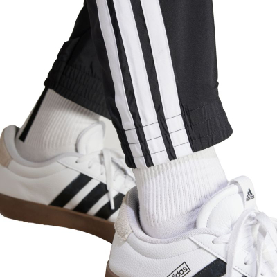 Pantallona sportive adidas Essentials 3 Stripes Woven M, poliester, të zeza