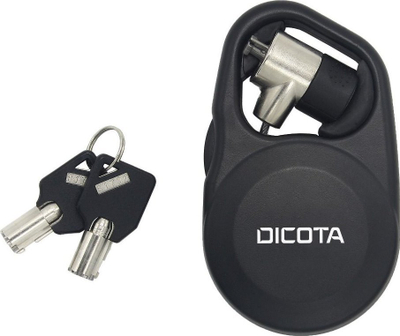 Кабел за сигурност Dicota Security T-Lock Retractable, 1.3m, приклучок 3 x 7 mm, црна