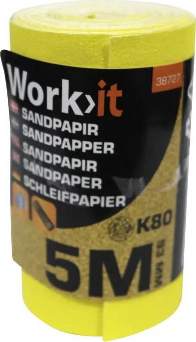 Letër zmerile me rrotull Workit K80, 5 m, e verdhë