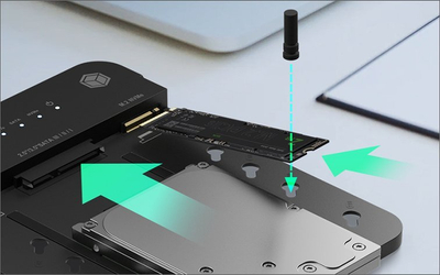 Stacion klonimi Icy Box IB-2915MSCL-C31, USB 3.2 Gen 2, për SSD M.2 NVMe dhe HDD 2.5\"/3.5\", gri