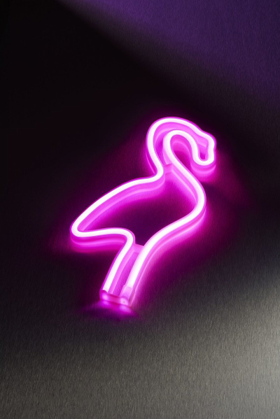 Llampë murale Cellularline Neon Flamingo, LED, USB, rozë
