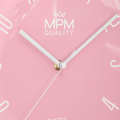 Orë muri MPM Quality Designer Plastic Clock E01.4457.23, rozë