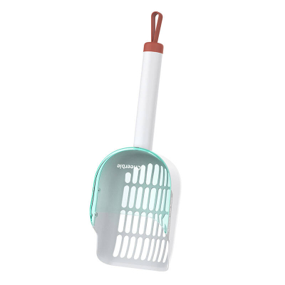 Lopatë për rërë maces Cheerble Rotatable Litter Scoop, mekanizëm rrotullues, dorezë e gjatë ergonomike, gri e gjelbër