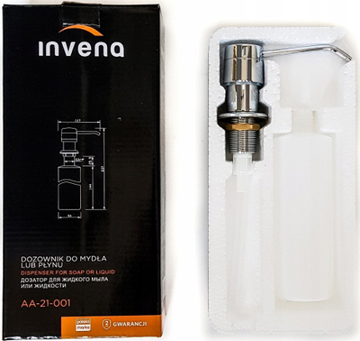 Dozator sapuni Invena AA-21-001, 300ml, montim në lavaman, krom