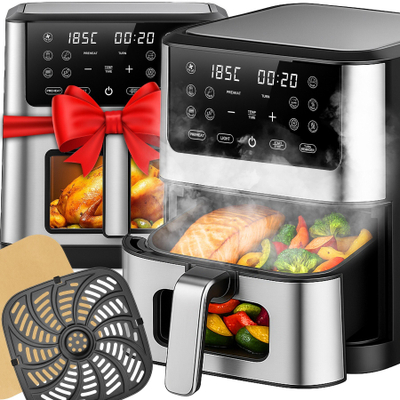 Fritezë me ajër Retoo OR1291, 8L, 1800W 12 programe, e zezë inox
