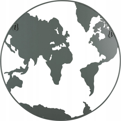 Tabelë memo Present Time World Map, metal, me magnetë, gri