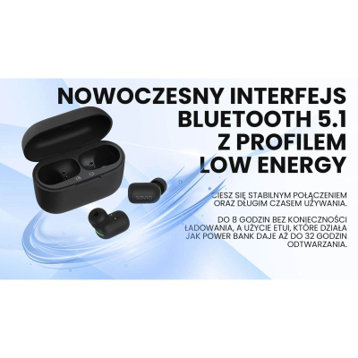 Kufje wireless Savio TWS-09, Bluetooth 5.1, IPX5, të zeza