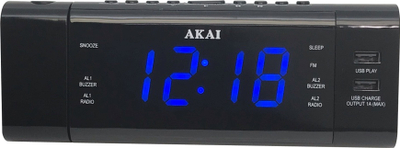 Радио будилник Akai ACR-3888, со проектор, црн