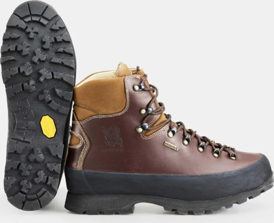 Këpucë trekking për burra Diotto Grizzly, lëkurë full grain, taban Vibram, ngjyrë krem, nr. 44