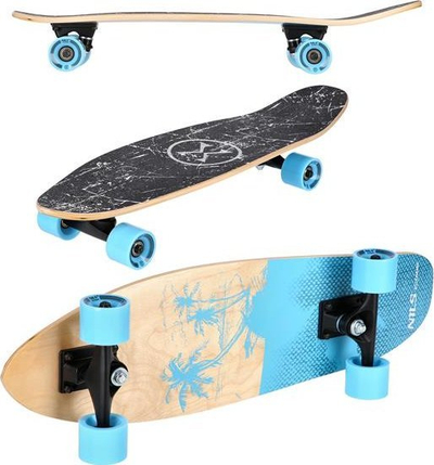 Skateboard NILS Extreme WOOD BAHAMAS, pennyboard druri për kalamaj dhe adoleshentë, shumëngjyrësh