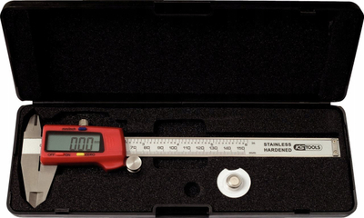 Kallëp digjital KS Tools 300.0532, 0-150 mm, me ekran digjital, i kuq