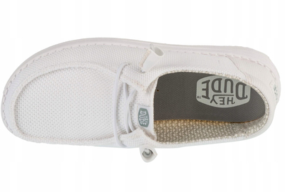 Këpucë slip on Heydude Wendy Stretch Sox për gra, të lehta, të bardha, masa 9.0