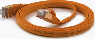Kabllo rrjeti Wantec Flat CAT6A, 3m, F/UTP, portokalli