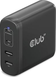 Karikues udhëtimi Club 3D CAC-1912, 100W GaN, 2x USB C dhe 2x USB A, i zi