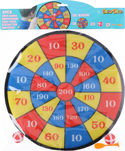 Lojë dart Enero për fëmijë, 36 cm, me Velcro, shumëngjyrëshe