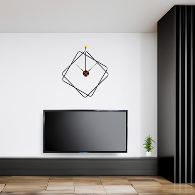 Orë muri MPM E04.4478.90, 60cm, metal moderne, e zezë