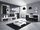 Raft librash Cama Furniture SAMBA 3, 4 nivele, panel i laminuar, e bardhë e zezë