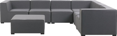 Kolltuk këndor kopshti Beliani Arezzo, 7 vende, modular me ottoman, gri
