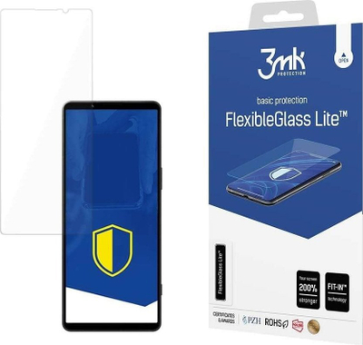 Mbrojtës ekrani 3MK FlexibleGlass Lite për Sony Xperia 1 V, xham hibrid, 0.16mm, transparent