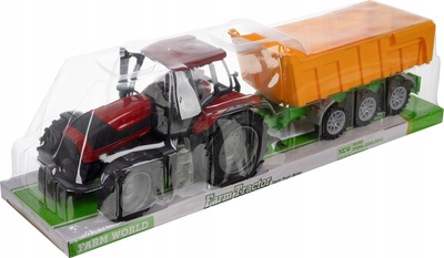 Lodër traktor për punë fushe me rimorkio Bruder 24711, plastikë ABS, i gjelbër