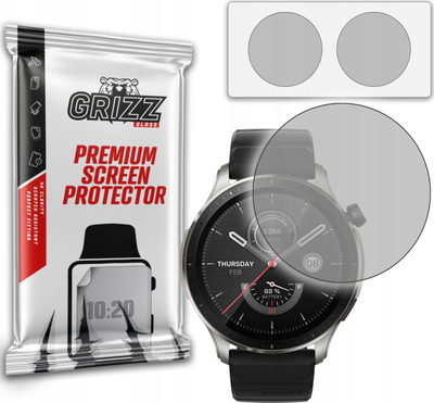 Mbrojtëse ekrani GrizzGlass Matte Film për Amazfit GTR 4, paketim 2 copë, transparente matte