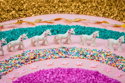 Shishe sensorike Petit Boum Unicorn Sound, Montessori, shumëngjyrëshe