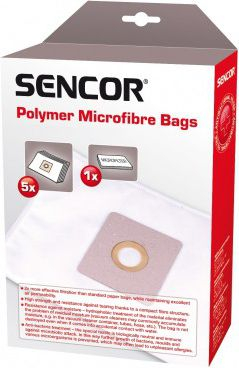 Set aksesorësh Sencor për fshesë elektrike, 5 qese mikrofibër (2.5l) + 1 mikrofiltër