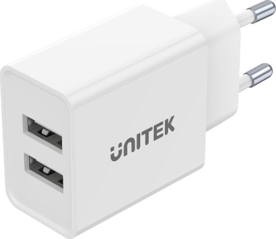 Karikues muri Unitek P1113A, 2x USB A, 2.4A, i bardhë